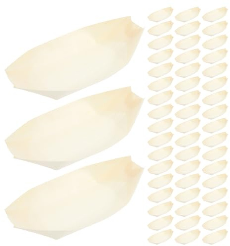 IMIKEYA 150piezas Plato de Barco de Madera Desechable Barquitos para Sushi y Aperitivos para Servir Sushi Hamburguesas y Postres Eventos y Fiestas Unidades Paquete