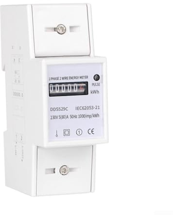 Aetluxery Moniteur d'électricité sur rail DIN monophasé AC 230 V 80 A, compteur analogique de consommation d'énergie, compteur d'énergie kWh mécanique pour usage domestique et commercial