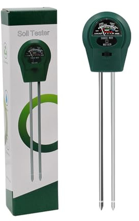 Misuratore di terreno, Strumento di misurazione del pH del terreno tre in uno, rilevatore di umidità del terreno, igrometro, sonda, test di irrigazione, giardinaggio