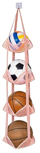 Väggmonterat ballongstativ – platsbesparande flerskiktad sportballongförvaringsorganisatör, basket, fotboll, volleyboll, organisatör för garageutrustning |