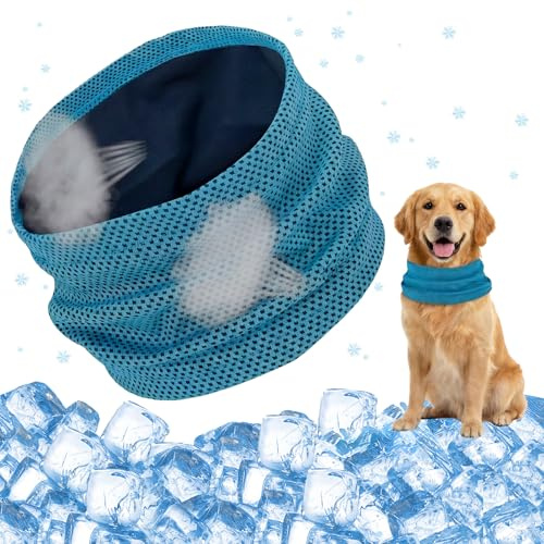 Bandana de Refroidissement pour Chien, Collier Rafraichissant pour Chien, Bandana Chien Refroidissement, Foulard Chien Rafraîchissant, Réutilisable, pour Rafraîchir Chiens en Été, 35 x 11 CM