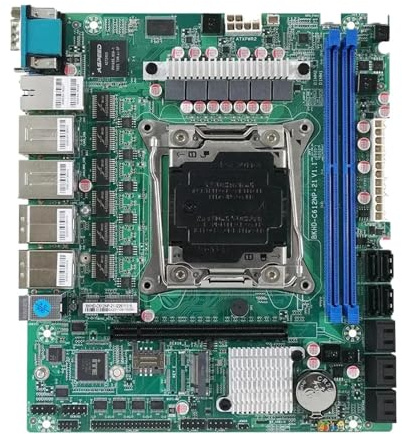 Carte mère Fit for X99 Nas C612 NAS avec câble 10 SATA vers 1M LGA2011-3 for routeur Sever 6x2.5GbE I226 avec E5 2640V4