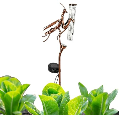 Genérico Pluviometro - Pluviometro preciso in ferro a LED, misuratore di pioggia per giardino, prato, sentiero, passerella, paesaggio, recinzione, parco, terreno e misurazione delle previsioni