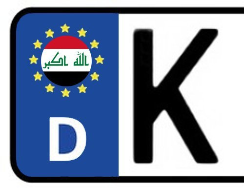 Werbetechnik Sotirios Papoutsis 2X Kennzeichen Aufkleber IRAK Nummernschild Sticker (ca.2 cm)