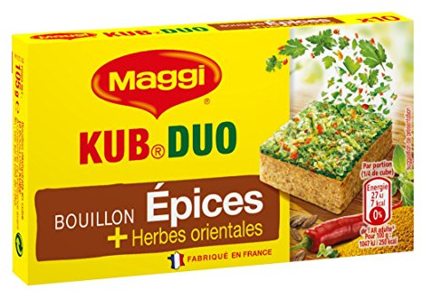 Maggi Bouillon KUB DUO Epices et Herbes Orientales (10 Tablettes) 105g - Lot de 5
