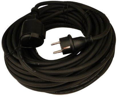 UNITEC Gummi-Verlängerung H05RR-F3G1,5mm² 10m, IP 44, schwarz