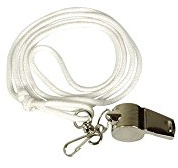 Sifflet Chrome avec Cordon Blanc - Blanc - Patrol