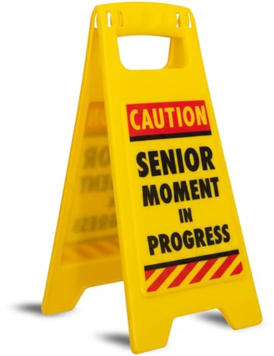 Boxer Senior Moment Schreibtisch Warnschild, Kunststoff, gelb