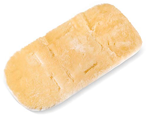 Fellhof 10405 Kinderwagen Einlage aus Lammfell, OEKO-TEX® zertifiziert, Größe 37x75 cm, Gurtschlitze vorgefertigt