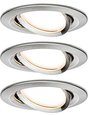Paulmann Premium EBL Set Coin Slim dimmbar rund schwenkbar LED 3x6,8W 2700K 230V 51mm Eisen g/Alu