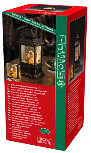 Konstsmide 2800-000 LED Snow Globe Lantern “Snowman Scene, Warm White Diode, Small 22cm