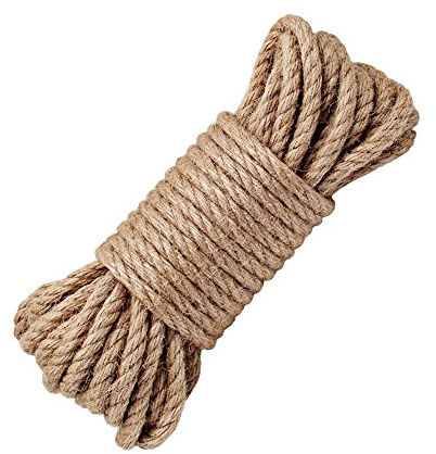 Hanfseil, Jute Seil, 8mm Jutekordel, YOCZOX Sisalseil, Seil Naturfaser, Baum Jute Seil mit 4-gedrehten Bindfäden, Sisal Tau, DIY Seil Kordel, langlebige reißfeste Handwerk Gartenbau Seil, 15m lang