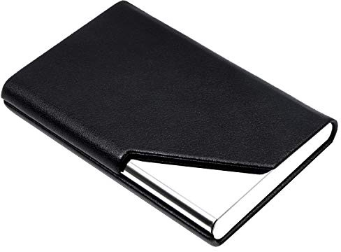 Visitenkartenhalter, luxuriöses Leder und Edelstahl, Multi Card Case, Visitenkartenhalter, Kreditkartenetui, für Männer und Frauen, halten Sie Ihre Visitenkarten sauber Small Y-bk