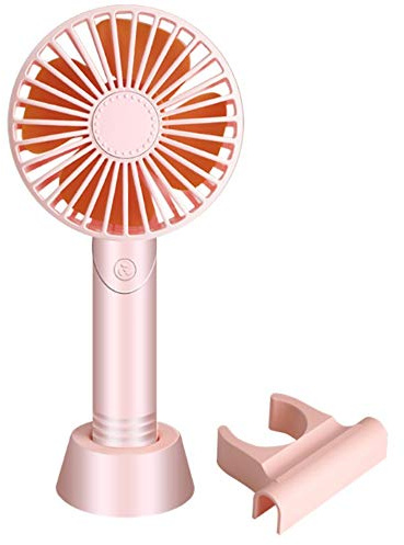 LEDGOO Mini ventilador de mano portátil de aromaterapia Ventilador con soporte Mini ventilador de mesa eléctrico USB recargable con base para la oficina al aire libre Talla única rosa