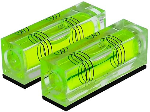 umei Magnetómetro horizontal de nivel de burbuja pequeña de alta precisión de tres líneas horizontales de nivel de perla, 2 unidades (52 x 20 x 15 mm)