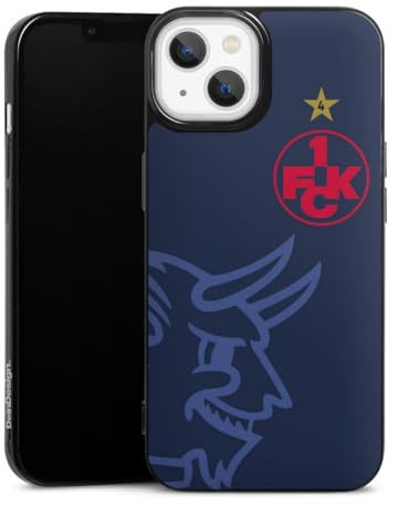 Slim Case extra dünn kompatibel mit Apple iPhone 13 Silikon Handyhülle schwarz Hülle 1. FC Kaiserslautern 1. FCK Logo