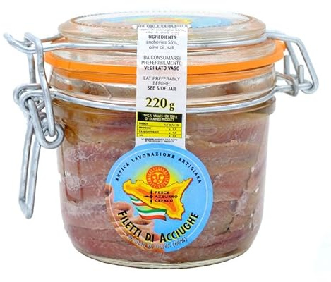 Filetes de Anchoas en Aceite de Oliva en tarro hermético 220 gr