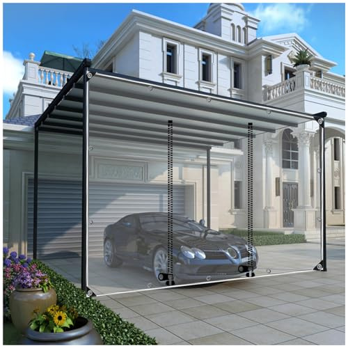 Sonakia Transparent Tarp Curtains, Clear Gazebo Side Panels With Pvc Tarpaulin and Zip, Pergola Garden Patio Waterproof Tarpaulin Side Panels, 0.5mm Outdoor Curtains,WxH-3.8x2.2m/12.5 * 7.2ft