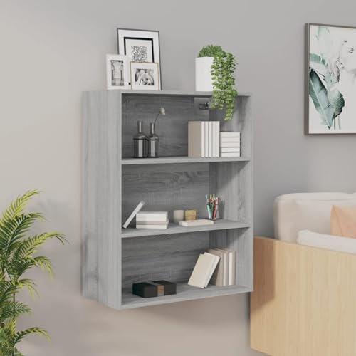 BaraSh Hängeschrank Grau Sonoma 69,5x32,5x90 cm Wandschrank HäNgend HäNgeschrank Schlafzimmer Wandschrank KüChenhäNgeschrank 817400