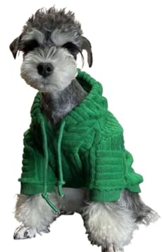 Kapuzenpullover, Hundebekleidung, Baumwoll-Sweatshirt, Hundekleidung, Kostüm, Französische Bulldogge, warme Winterwelpe, Designer-Hundekleidung (Farbe: Grün, Größe: M)