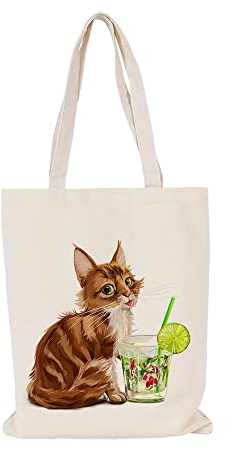 Jutebeutel Zitronengrüne Katze Tote Bag Baumwolle und Hanf Stoffbeutel Große Kapazität Stofftasche Faltbar Jutetasche Langlebig Baumwolltasche Bedruckt Stoffbeutel zum Bemalen Waschbar 30x40cm/3 Pcs