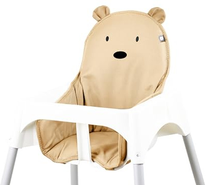 Tinydo® Hochstuhl Sitzkissen für Ikea Antilop, Bär/Beige | Ergonomisches Memory-Schaum Kissen zur Rückenentlastung, Sitzpolster extra dick, Sitzverkleinerer Auflage ohne Verrutschen