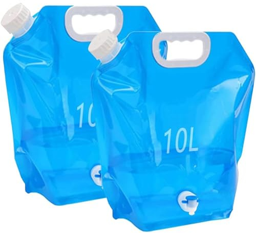 Kamiya 5/10L Faltbarer Wasserkanister mit Dichtem Deckel,Flexibler Wasserkanister,5/10 Liter Faltbarer Wasserkanister Bpa-Frei für Outdoor Camping