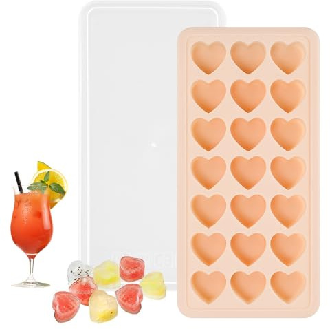 Herz Eiswürfelform Eiswürfelbehälter Klein Silikon mit Deckel Ice Cube Tray