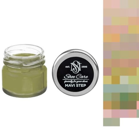 Lucidante per scarpe in pelle, colore crema kaki con cera per ricolorare, per la cura della pelle liscia e brillante