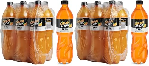 Oransoda Zero | Bevanda Gassata all'Arancia Senza Zuccheri, 6 Bottiglia da 100 cl PET, L'originale Aranciata Italiana con Succo di Arance Siciliane, Senza Coloranti (Confezione da 2)
