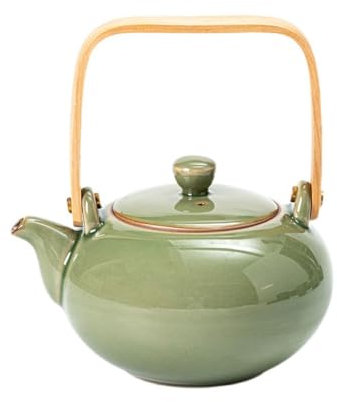 DDKYHU Théière à thé en Vrac avec poignée en céramique, Style rétro, pour la Maison, 580 ML, théière Simple, théière Japonaise Kung Fu, théière multifonctionnelle