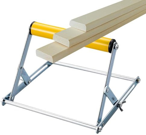 Diuyzoc Supporto a rullo per da tavolo, supporto per macchina da taglio, supporto per circolare, regolabile, robusto, 20,3 cm, blu/giallo, per progetti di lavorazione del legno, taglio e