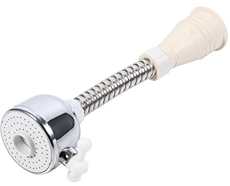 Wasserhahn Aufsatz 360°Drehbarer, Wasserhahn Verlängerung Flexibel, 18cm Wasserhahns Extender für Küche, Verlängerungshahn für Küchenspüle, Perlatoren