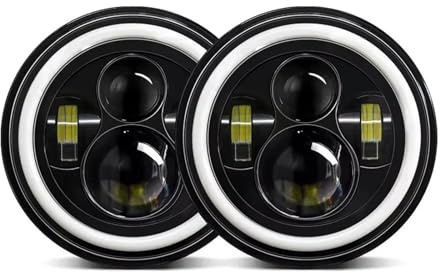 Tfkkaw Projecteur Principal auto Universel Pour Mazda Na Pour Miata Mx-5 Première Génération Pour Mazda RX-7 1985 7 Pouces Led Phare Voiture DRL H4 Phare 7 Phare Feux avant(2piece)