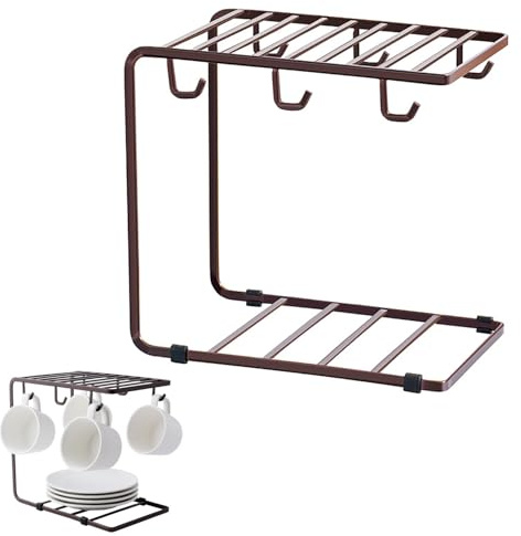 YIMINI Supporto per Tazza In Metallo, Portabicchieri Cucina per Uso, Supporto per Tazza da Caffè, Espositore per Tazze da Tè, Portabicchieri da Appendere, Adatto per Tazze da Tè e Stoviglie (Caffè)