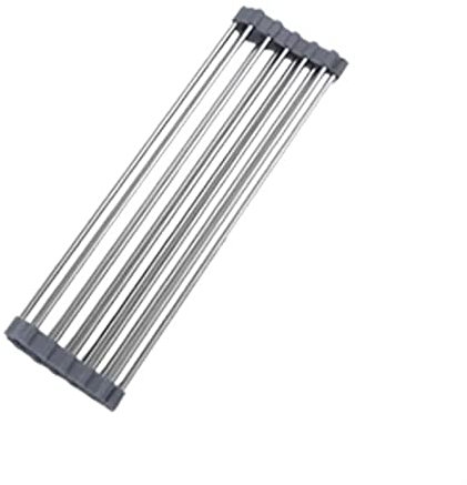 Escurridor de platos enrollable sobre el fregadero, organizador de cocina, portátil, soporte de almacenamiento para frutas