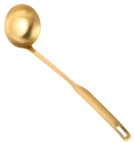 Alipis Große Goldene Soßenkelle aus Dickem Edelstahl mit Großem Fassungsvermögen und Komfortablem Griff für Effizientes Servieren in Küche
