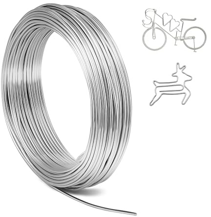 Basteldraht,Aluminiumdraht 2mm, ø2mmx30 M,Aludraht 2mm,Aus Aluminium Basteldraht Basteln Schmuckherstellung Bindedraht Modellierdraht (2.0mm30M-Silver)