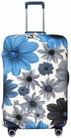 Dahlia Housse de protection de bagage personnalisée à motif floral pour voyage et affaires, Noir , L