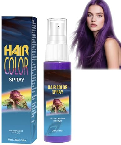 Washable Temporary Hair Color Spray,Temporary Vibrant Colored Hair Dye for Adults, Instant Styling Cosplay, Parties & Prom Easy Wash-Out, For Halloween, Costume, Party Makeup (Purple)