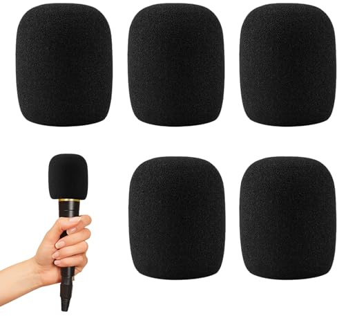 5 Stück Mikrofon Popschutz, Windschutz Mikrofon,Mikrofon Windschutzstaubdicht Und Antibakteriell Mic Foam Cover, Handmikrofon Windschutz Mit Guter Elastizität Kontraktilität