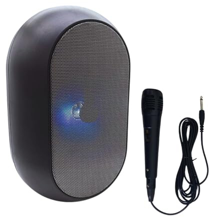 Generico Cassa Bluetooth Portatile 50 Watt, Subwoofer 6,5 Retroilluminazione LED, Batteria Ricaricabile, Microfono Karaoke, Altoparlante Bluetooth 5.0 MP3/USB/SD 32 x 20 x 20 cm