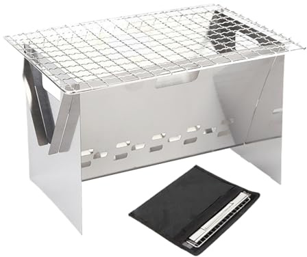 Campinggrill, faltbare Küchenausrüstung mit Tragetasche, tragbarer Campinggrill | zum Kochen und Picknick und sowie Wandern und Tailgating sowie und Terrasse und BBQ und