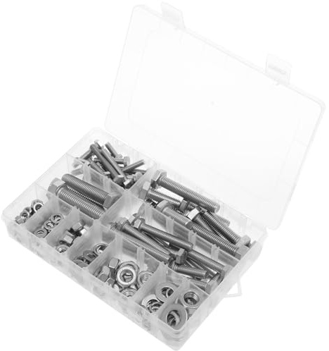 232-tlg Sechskantschrauben Set M6-M12 304 Edelstahl Gewindeschrauben mit Muttern Unterlegscheiben UltraRostfreies Maschinenschrauben Innensechskantschrauben Sortiment für Reparatur DIY Auto Möbel