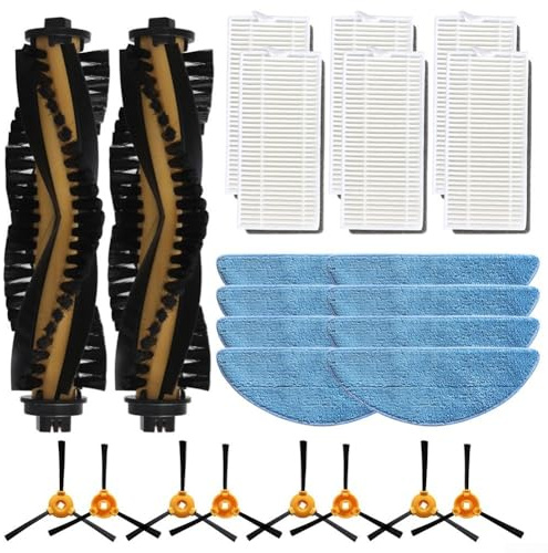 MeevrgR Kit de repuesto de aspiradora robot para Cecotec para Conga M50 M50 para X-Treme - Cepillo principal, cepillos laterales, filtros y paños de fregona (B)