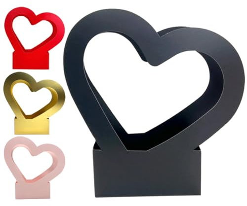 IMUSINICE Scatole per Fiori a Forma di Cuore in Cartoncino Resistente 4 Pezzi, Sacchetti Portafiori Eleganti e Multifunzionali per Fioristi e Matrimoni