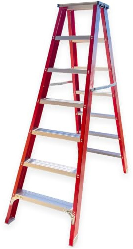 Fibreglass Step Ladder Lightweight Stable & EN-131 Certified – Professional-Grade Ladder for Electrical & Industrial Use 7 Tread 2160mm