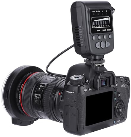 Fabater FC-100 Universal LED-ringblixt för DSLR-kamera, 7 Ljusstyrkalägen, 4 Blixtlägen, 8 Ringadaptrar, Kontinuerligt Ljussats för Fotografering