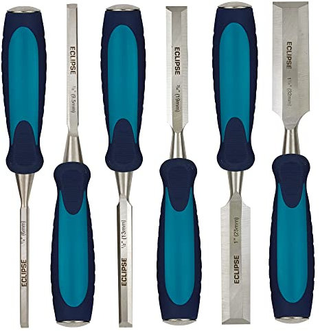 Eclipse Professional Tools BEWC6BCE 6 Piece Wood Chisel Set (¼, ⅜, ½, ¾, 1, 1 ¼)