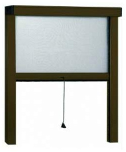 GrecoShop Zanzariera a Rullo in Alluminio per Finestre con Profilo Regolabile e Avvolgimento Verticale Marrone 140x170 cm